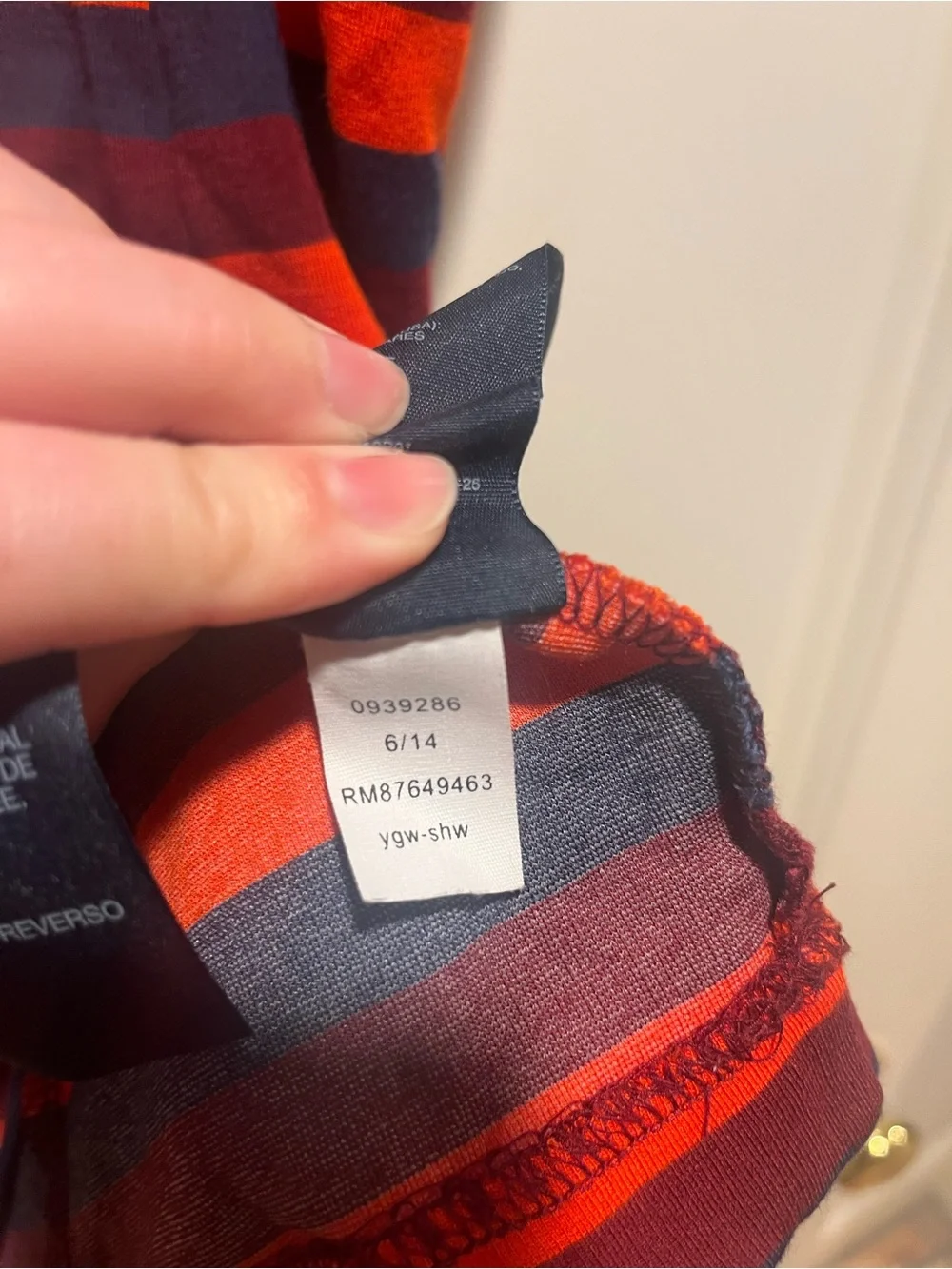 Tommy Hilfiger Striped Orange, Maroon, and Navy Short-Sleeve T-Shirt Mini Dress